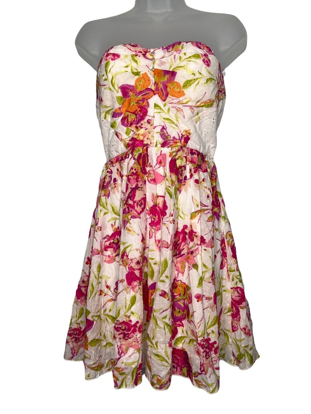 Speechless Strapless Mini Dress Size 7 Cute Retro Floral Style Summer Party